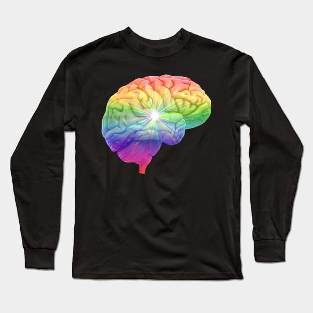 Luminescent Colorful Creative Rainbow Mind Long Sleeve T-Shirt by Art by Deborah Camp